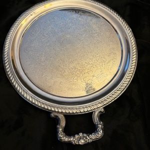 B. Rogers Silver Co.  Sterling silver 12.% diameter platter with handles